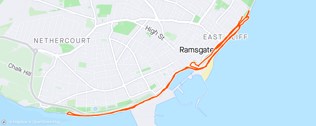 Map of the activity, Evening club run
