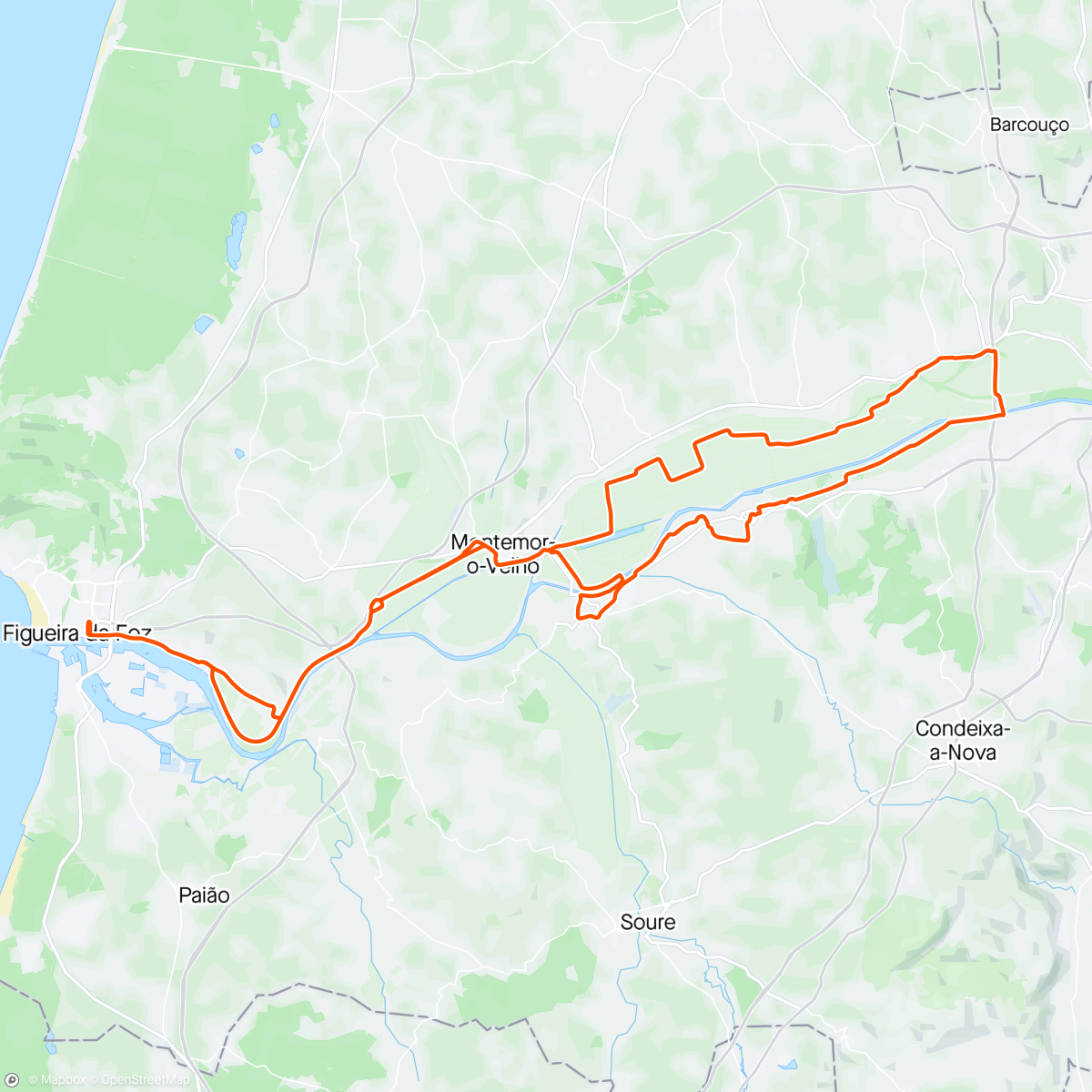 Map of the activity, Dusty Trails Coimbra gravel route