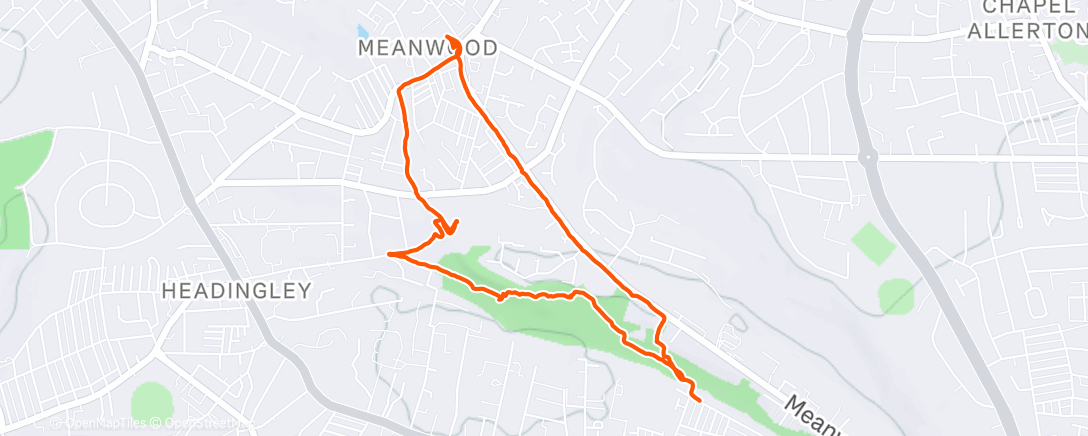 Map of the activity, Saturday Morning Walk to Meanwood