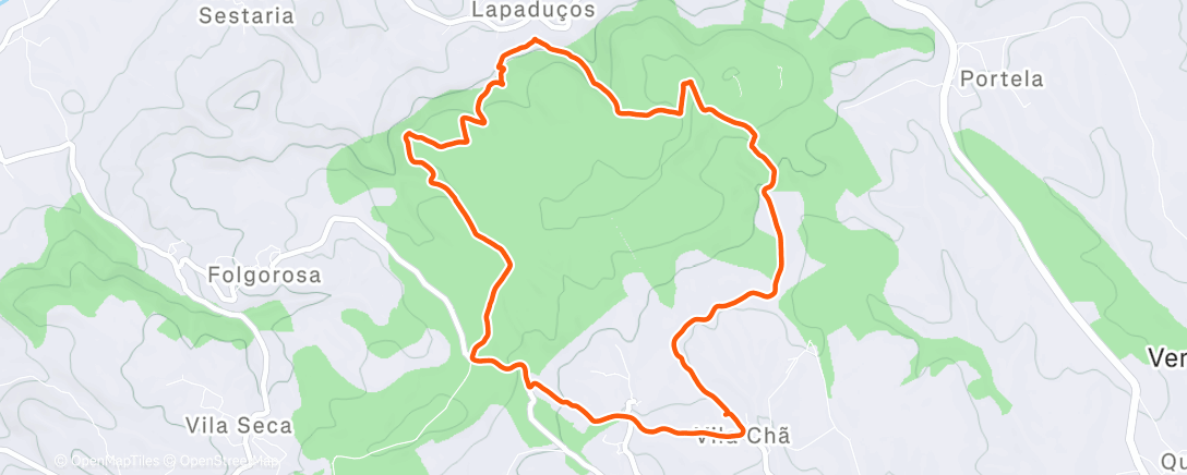 Map of the activity, Afternoon Trail Run
