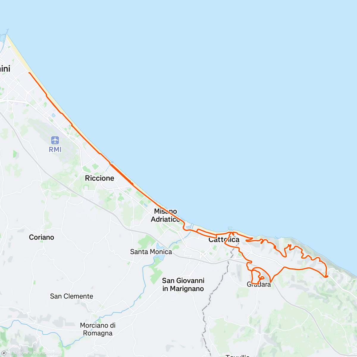 Map of the activity, Da Rimini a Fiorenzuola passando per Gradara