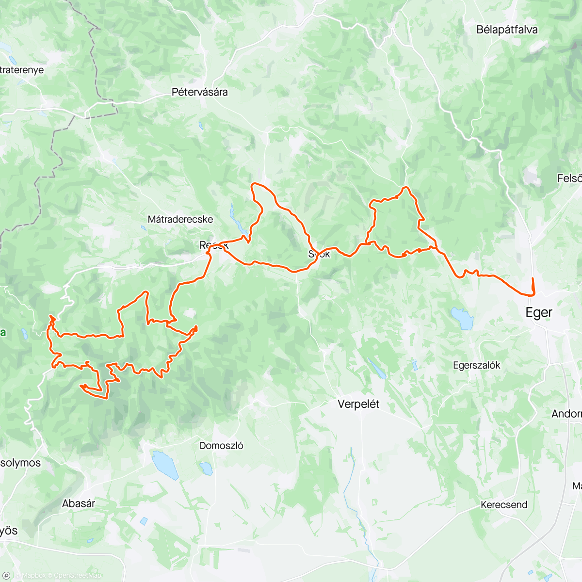 Mapa da atividade, Kékes-Hurok út-Rozsnakpuszta