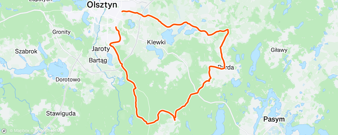 Map of the activity, Lunch Gravel Ride