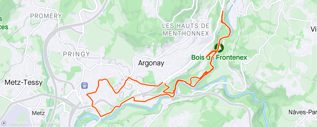 Карта физической активности (ARGONAY (74) - LE LONG DE LA FILLIERE)