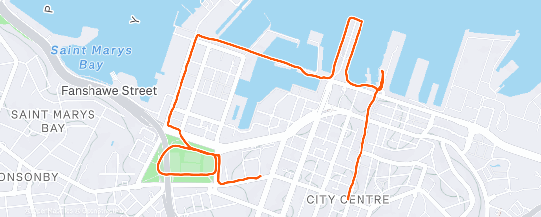 Map of the activity, A loop of Victoria Park