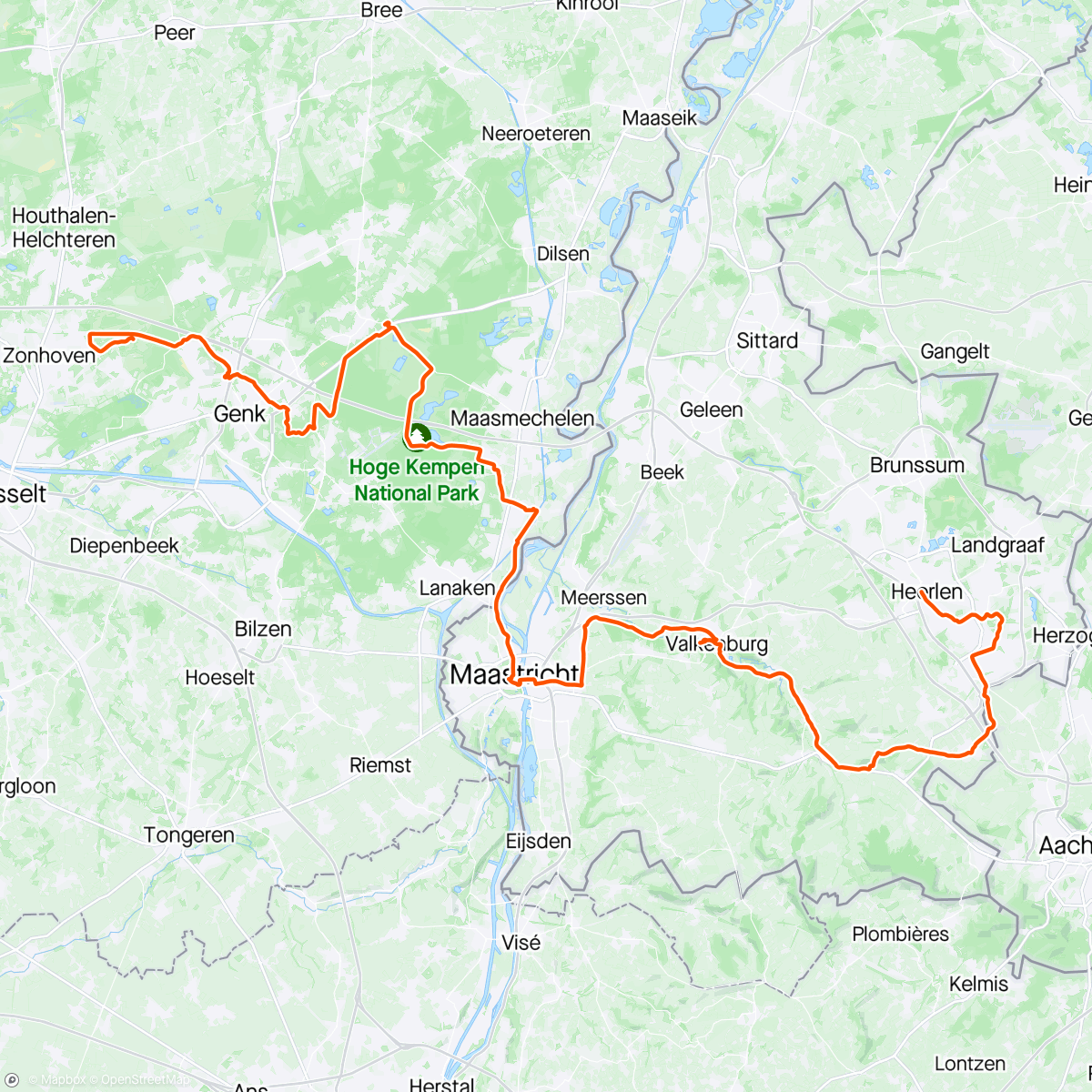 Map of the activity, Belgisch en Nederlands Limburg ⛺️🌲
