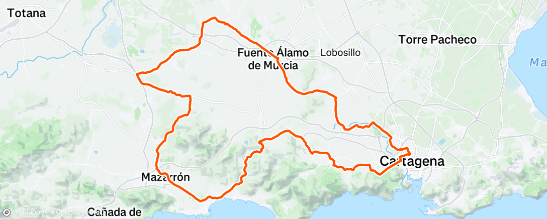 Map of the activity, Bicicleta a la hora del almuerzo