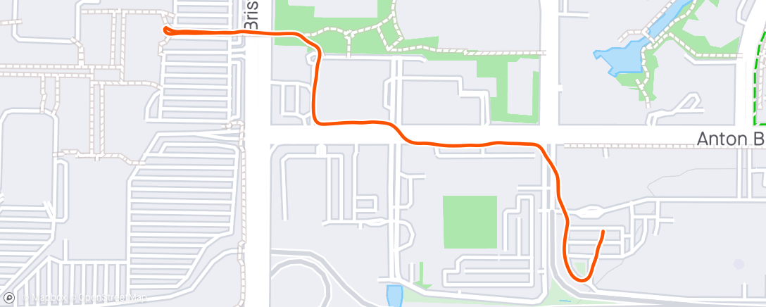 Map of the activity, 2nd half of Monday run