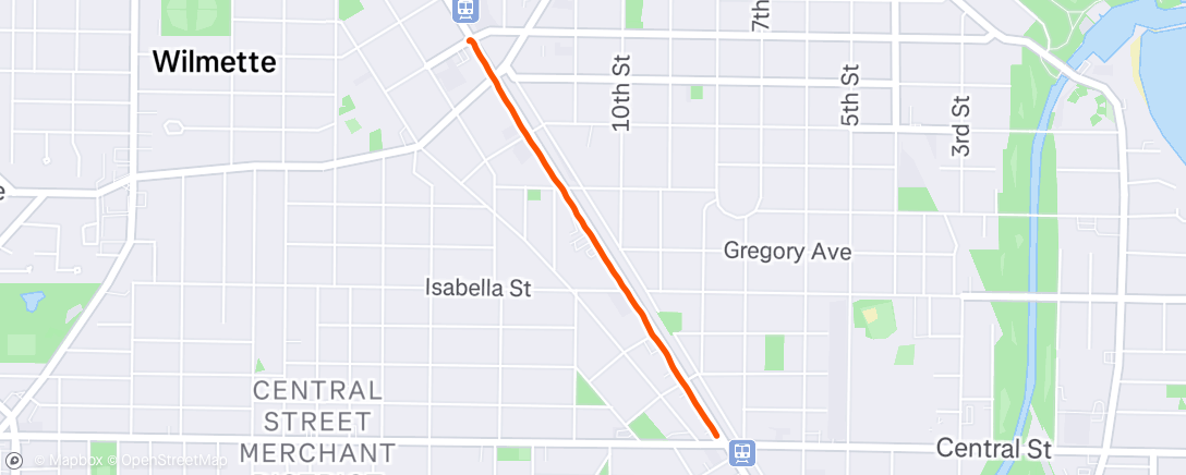 Map of the activity, Evening Run