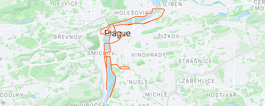 Map of the activity, Prague marathon