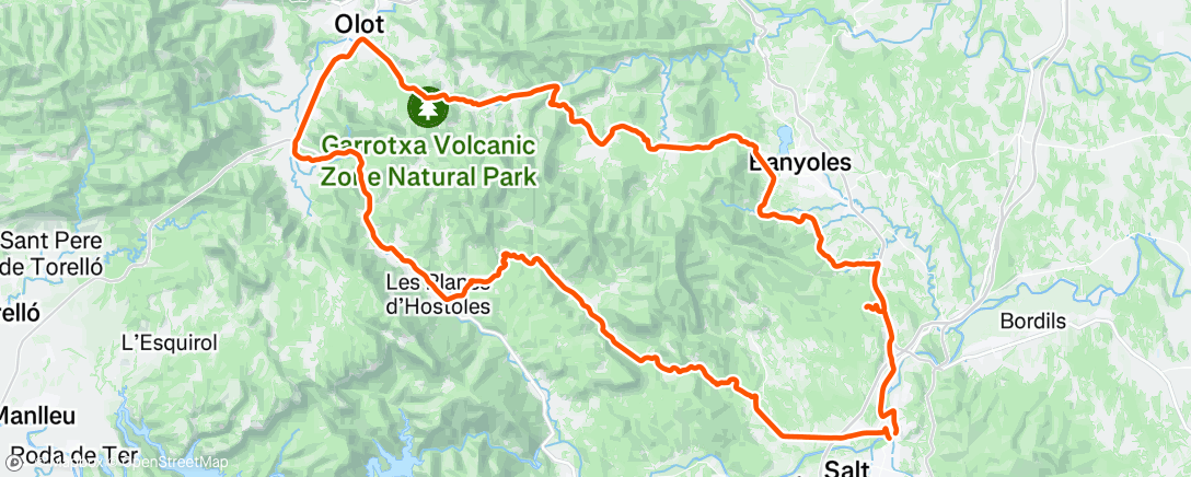 Map of the activity, Lunch Ride