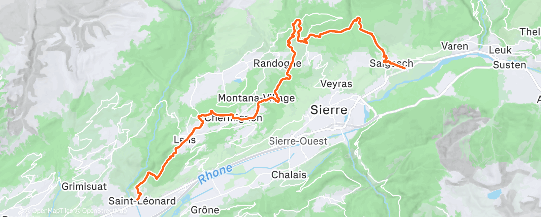 Map of the activity, Salgesch -> Stléo