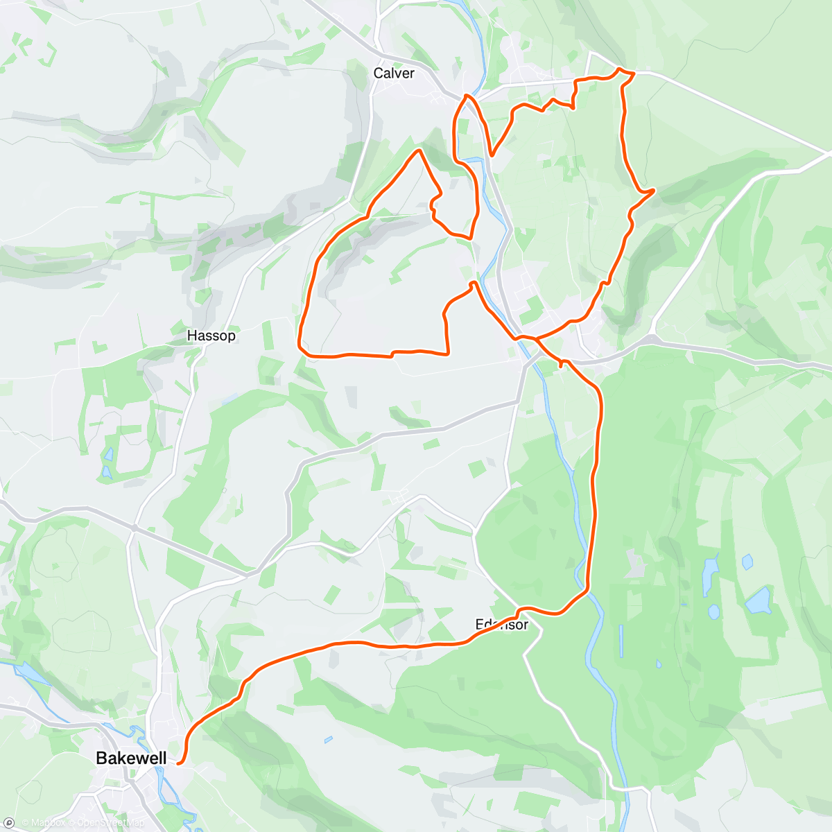 Map of the activity, Hilly half