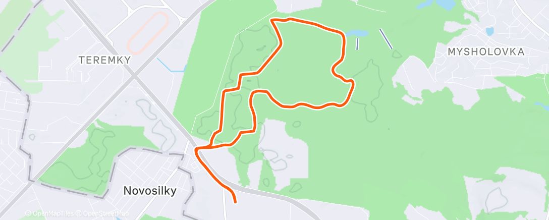 Map of the activity, Вечерний велозаезд