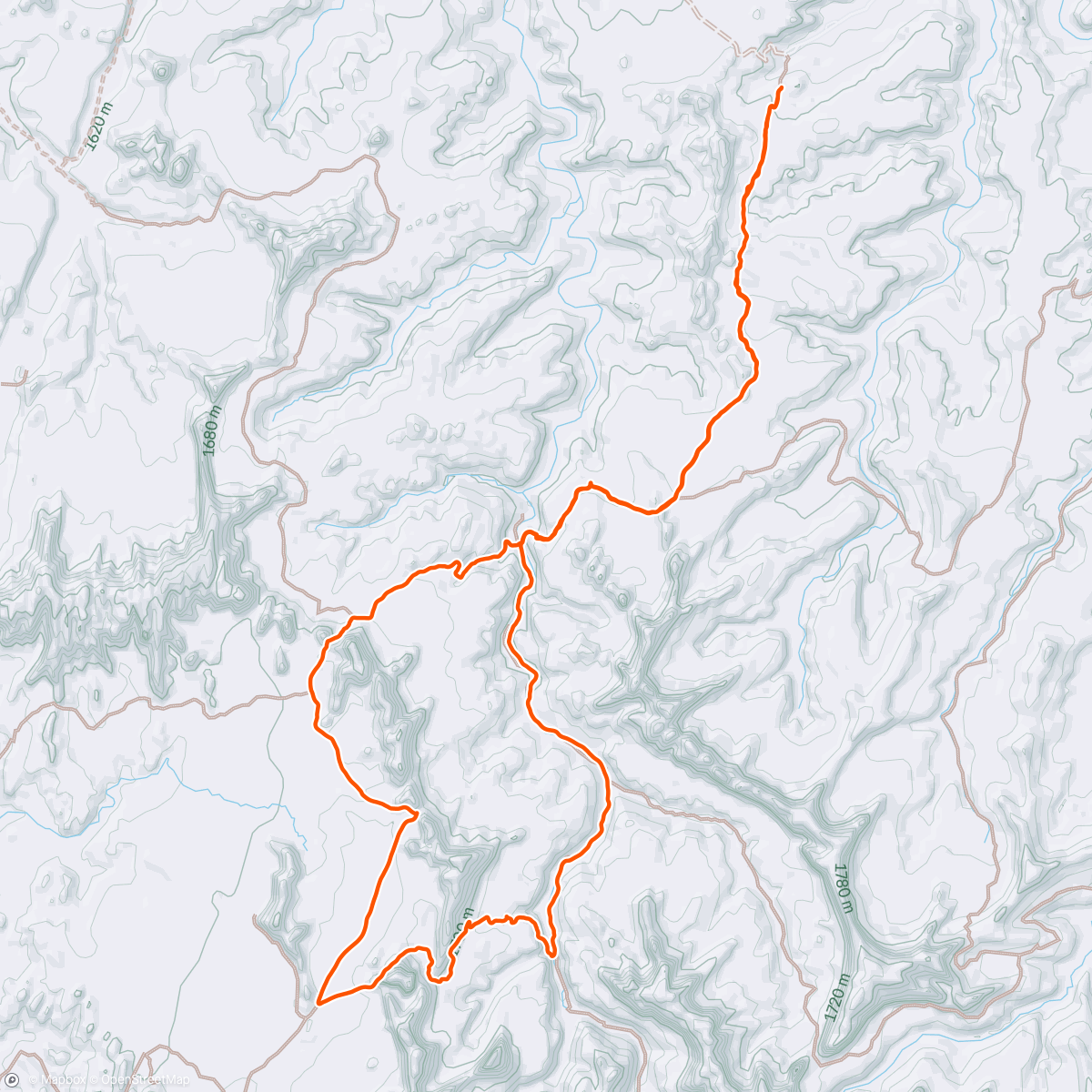 Map of the activity, Post-climb shake out in the Needles