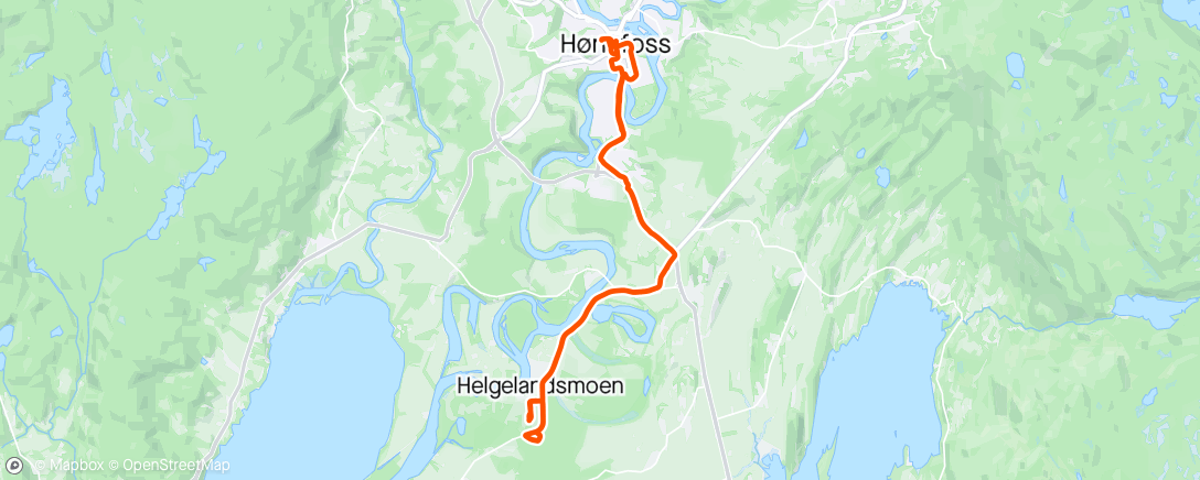 Map of the activity, Etappetrening Ringeriksmaraton Etappe 3