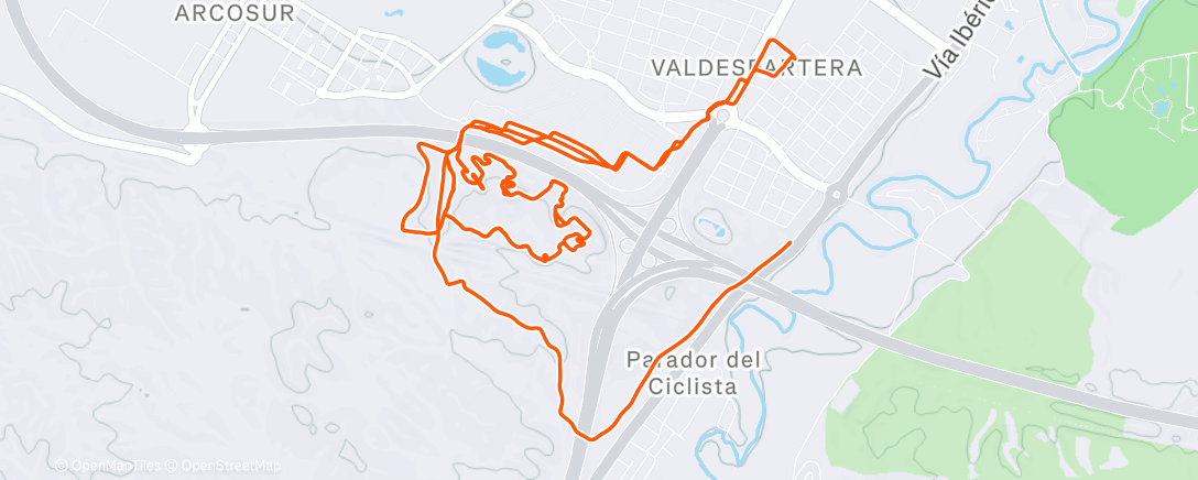 Map of the activity, De vuelta al xc