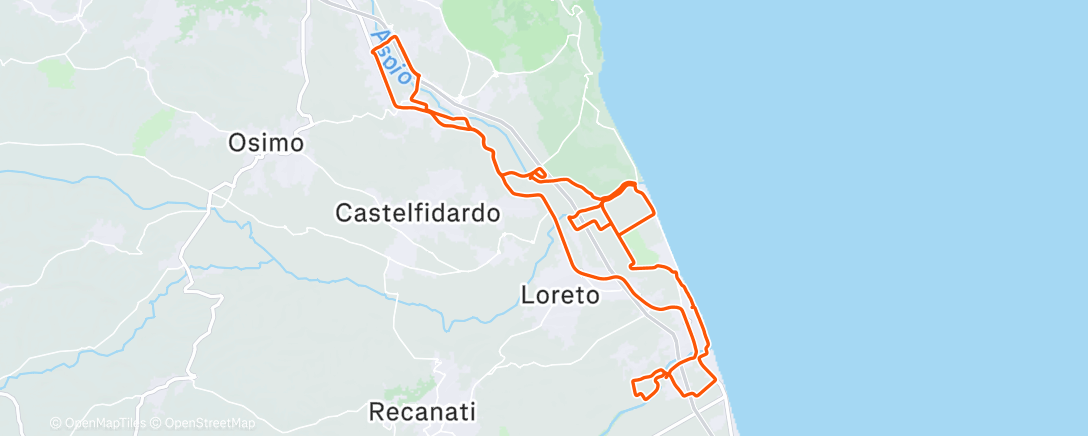 Map of the activity, Pedalata mattutina