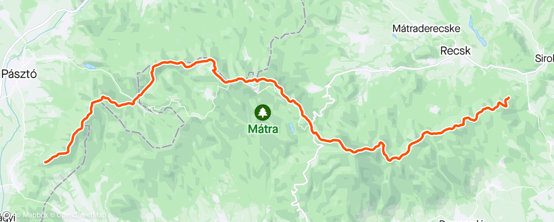 Map of the activity, Matraberc Trails