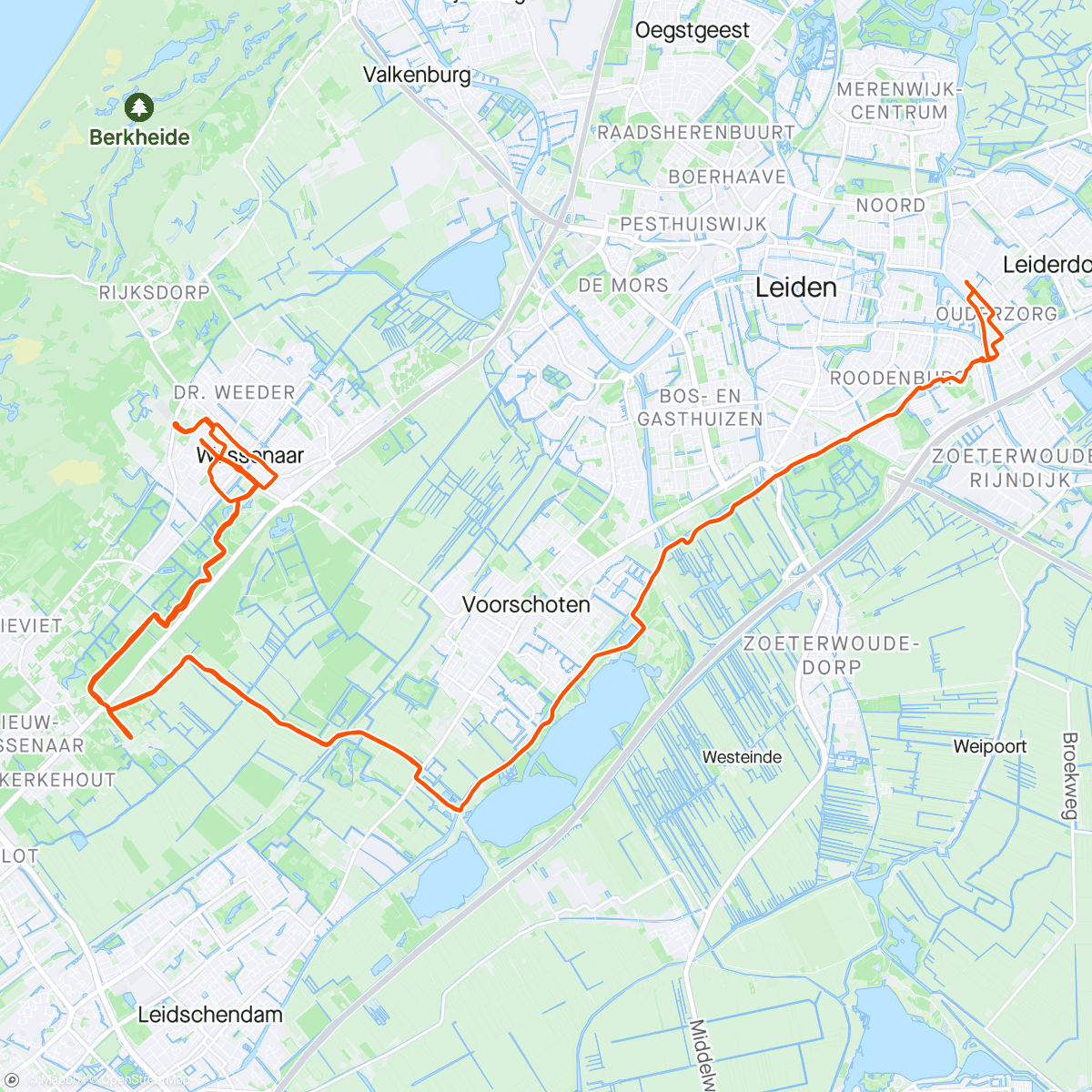 Map of the activity, Lunchritje Wassenaar met (v)rouw(fiets)