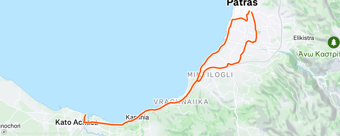 Map of the activity, Lunch Ride