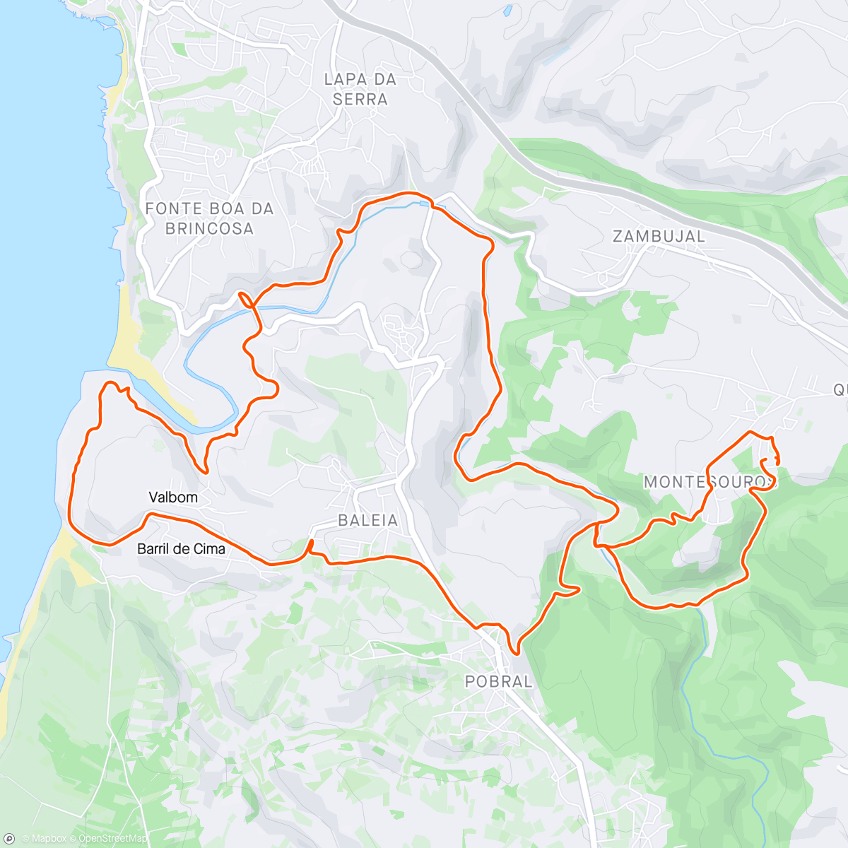 Map of the activity, MTB outing