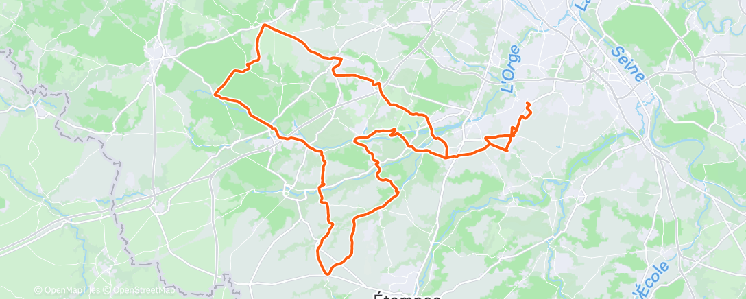 Map of the activity, Sortie du 11 Nov , parcours de la Botte  d Italie un peu raccourcie ! 9 cyclos au départ dont 1 cyclote