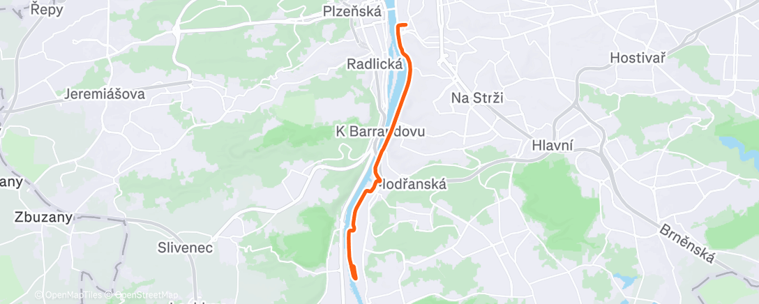 Map of the activity, Když nasadím karbonky - stupňované 5km