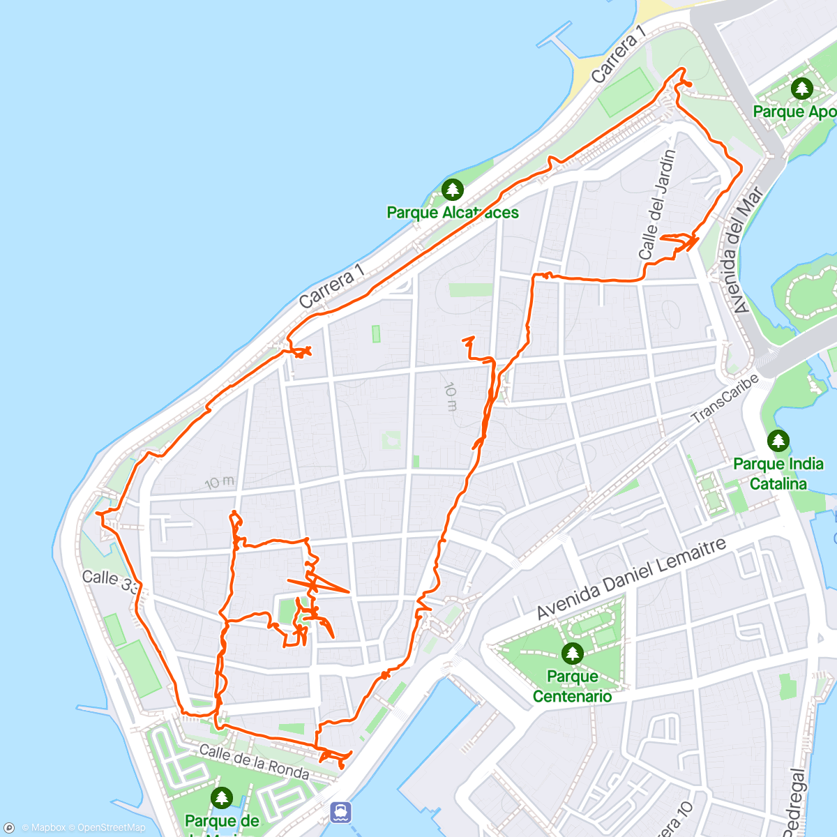 Map of the activity, Cartagena Historic old town self guided stroll.