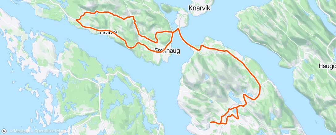 Mappa dell'attività Tur på Frekhaug med Ced og Tor Andre
