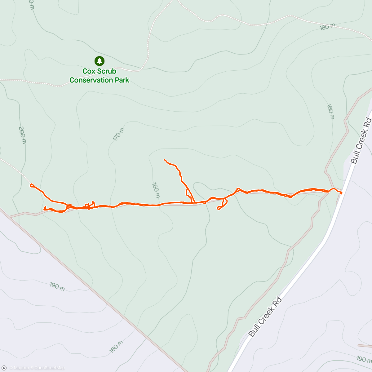 Map of the activity, Cox Scrub