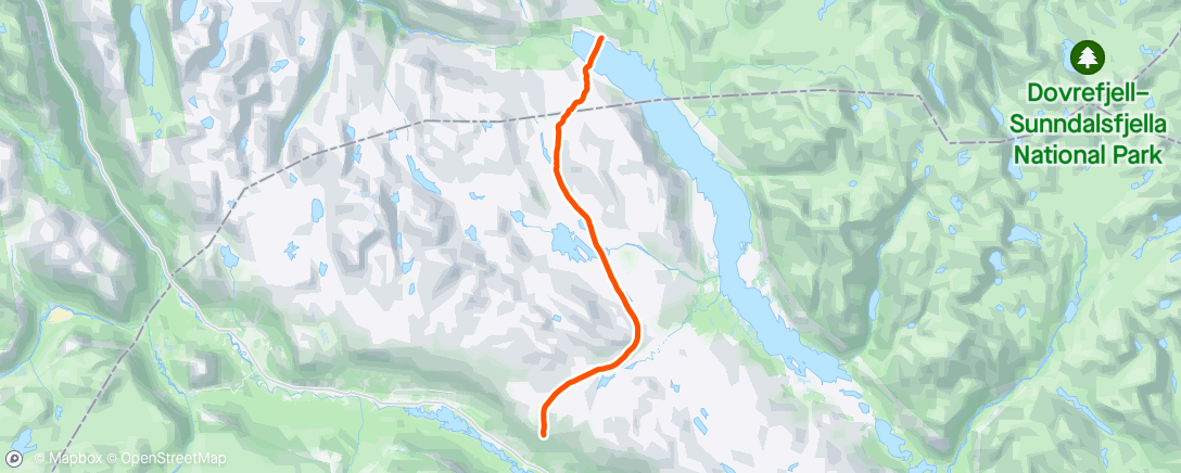 Map of the activity, Fjellvegen - Aursjøen