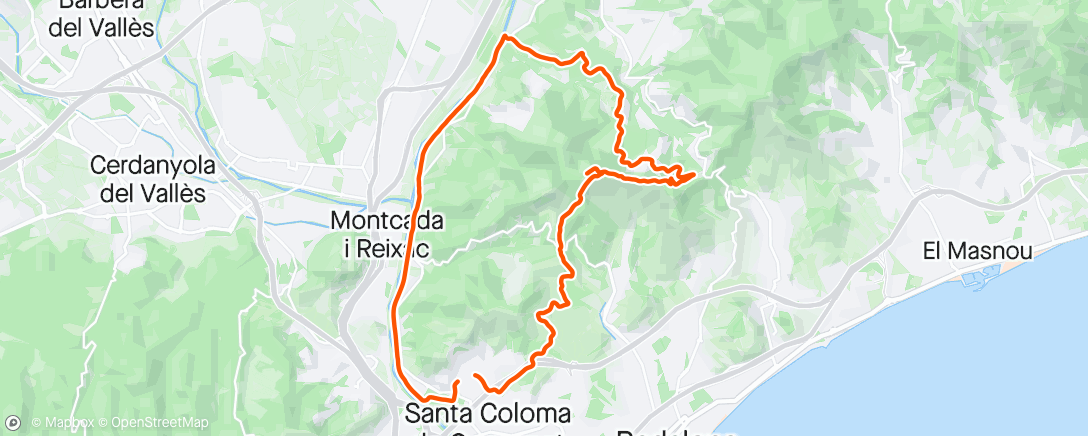 Mappa dell'attività Bicicleta de montaña a la hora del almuerzo