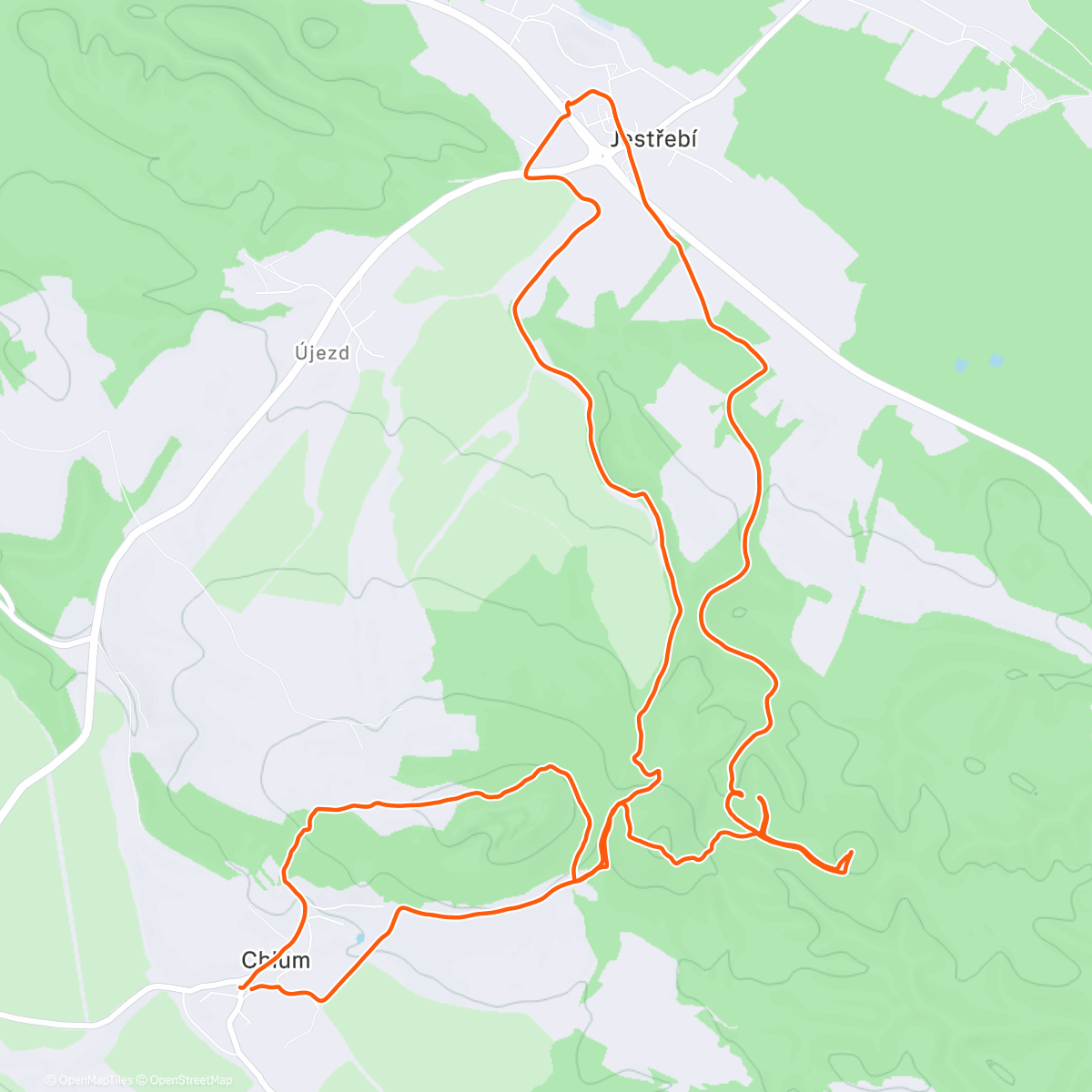 Map of the activity, Kokořínsko