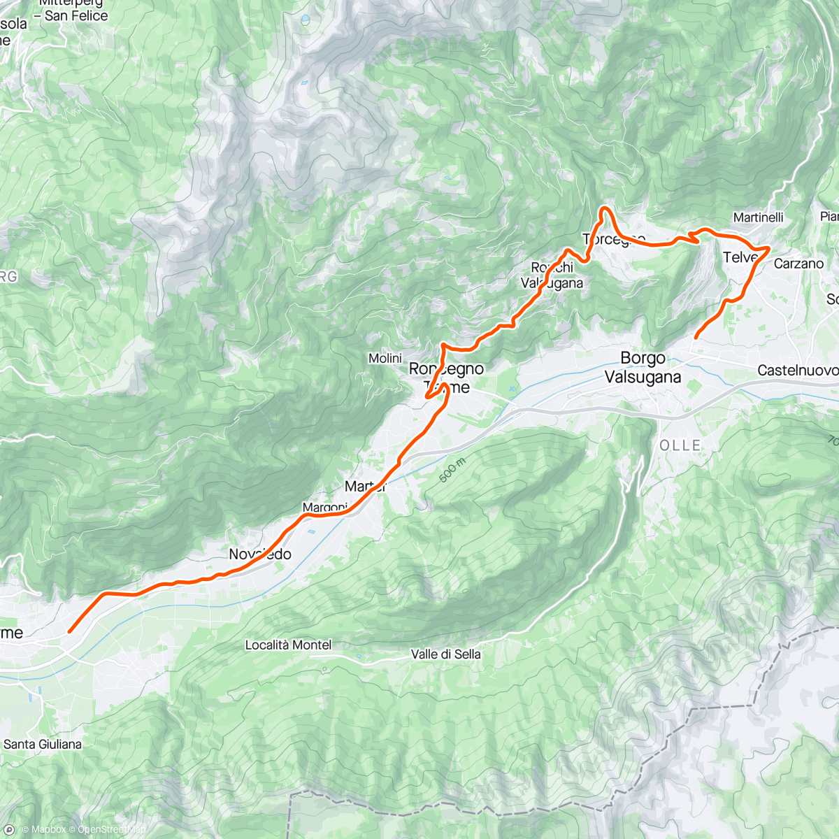 Map of the activity, Tour of the Alps 2024 | Stage 4 - Borgo Valsugana
