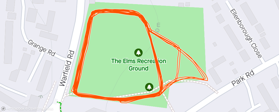 Map of the activity, When In Rome, Or Bracknell At Least | 12x 30sec [1min] Fartlek Bursts With Han
