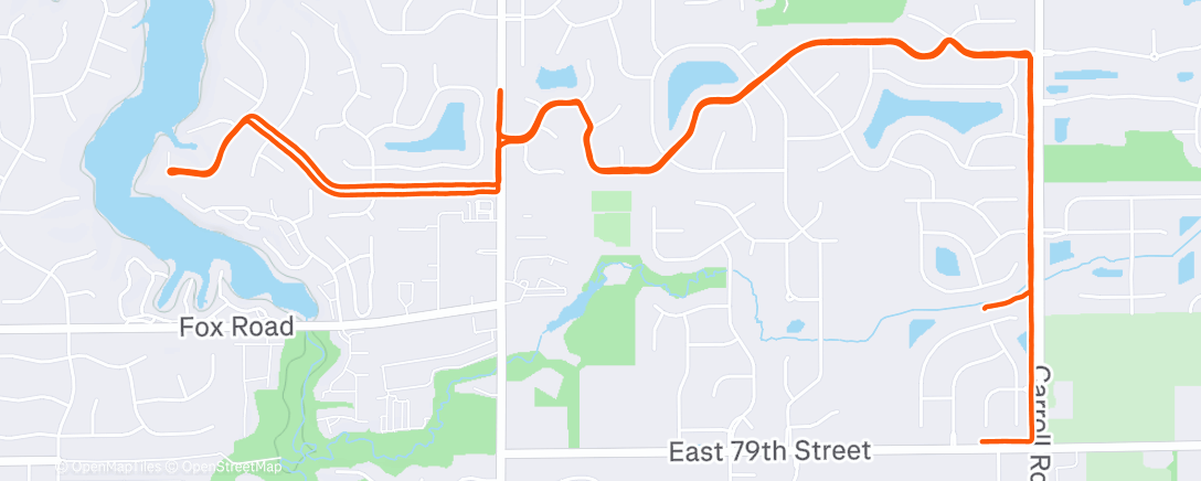 Map of the activity, Afternoon Run