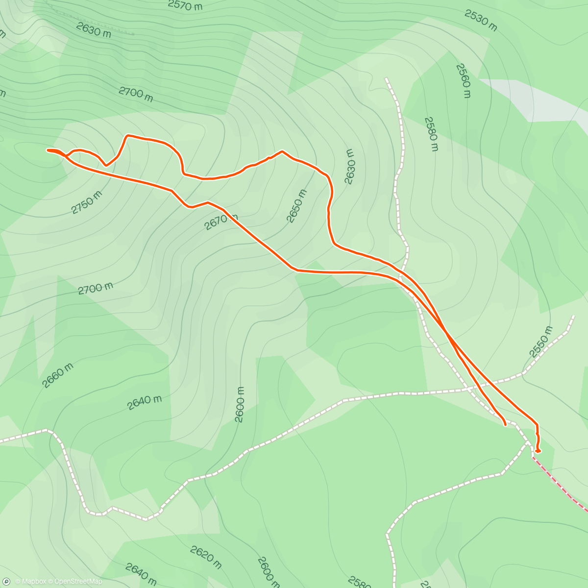 Map of the activity, Morning lap