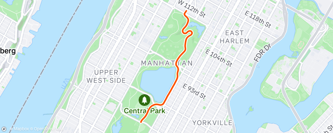 Map of the activity, 2 mile time trial