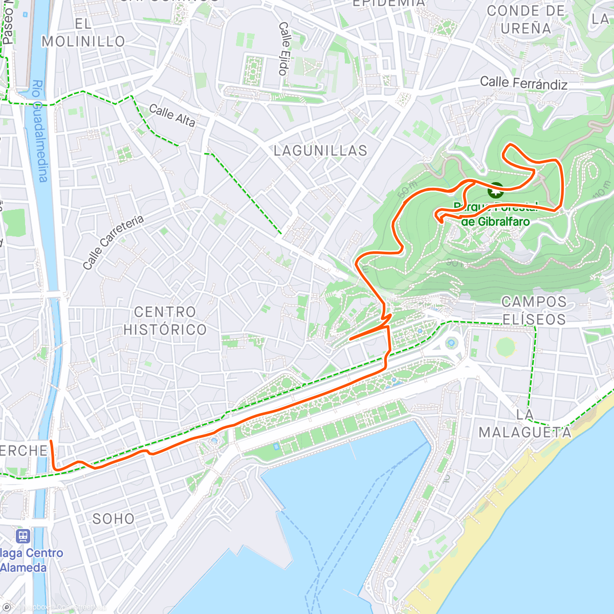 Mapa da atividade, První pokus o castillo de gibralfao