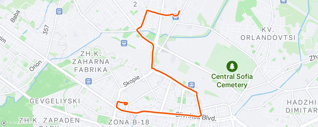 Map of the activity, Evening Ride