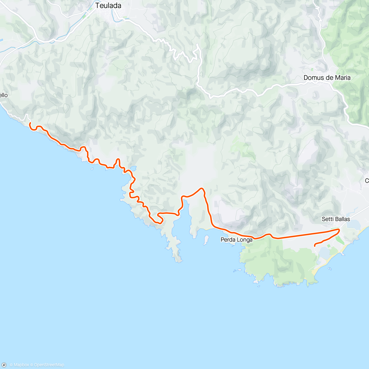 Map of the activity, ROUVY - Chia to Teulada | Sardegna | Italy