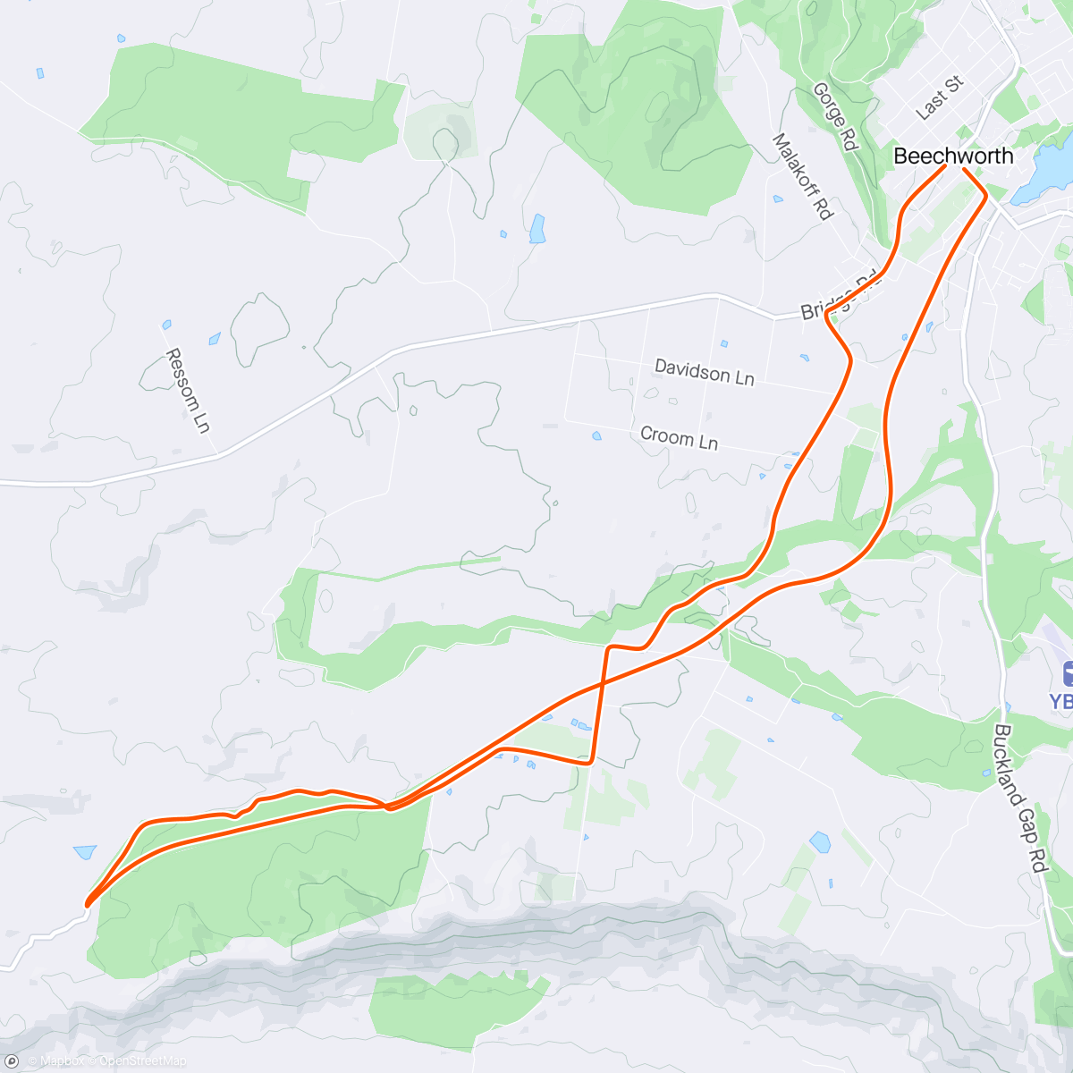 Map of the activity, Beechworth shakedown