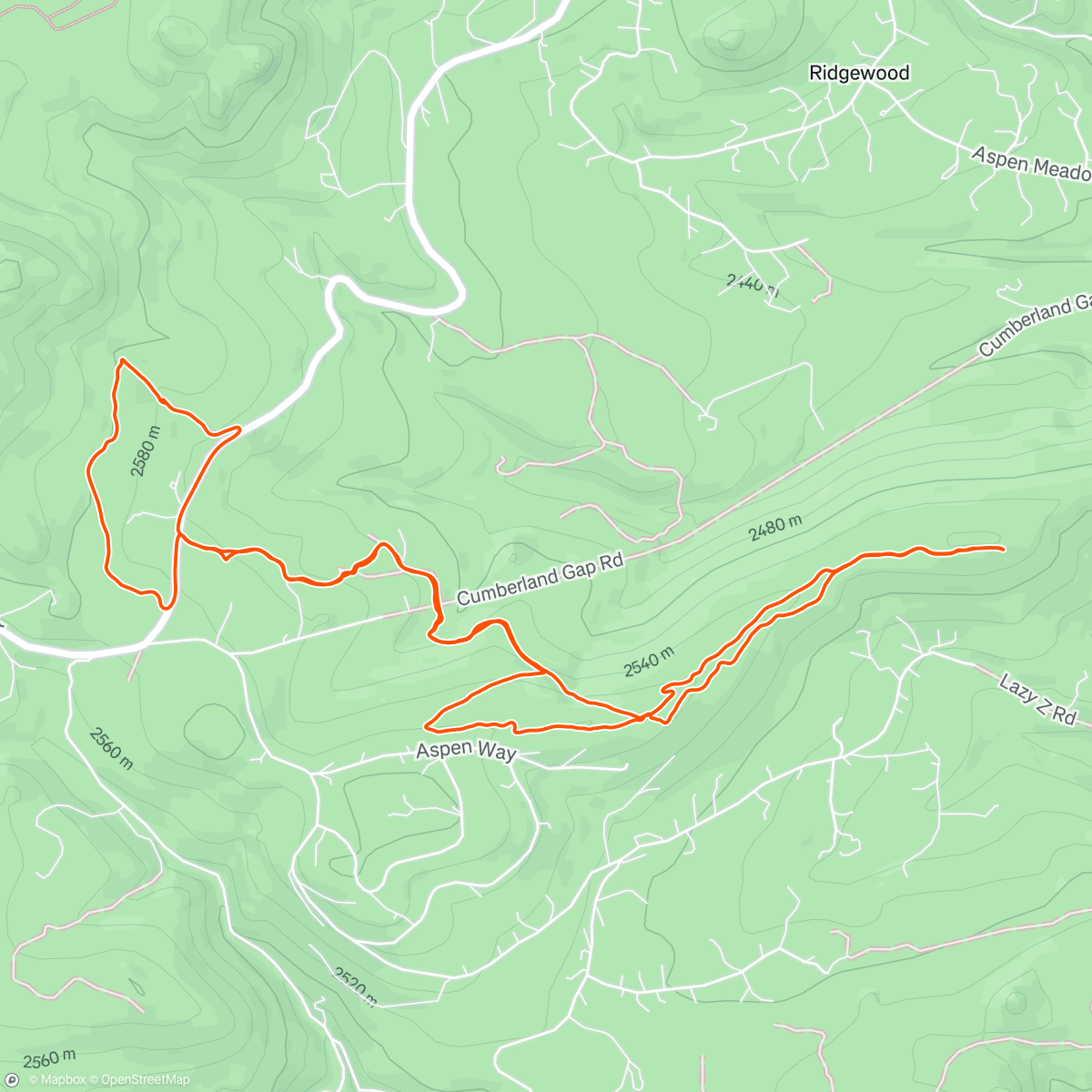 Map of the activity, Evening Ride