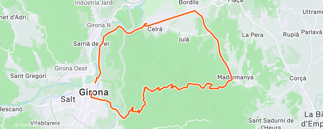 Map of the activity, Afternoon Ride