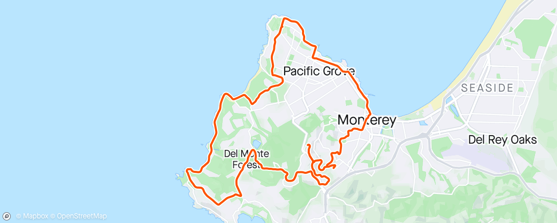 Map of the activity, Saturday morning ride (late start)