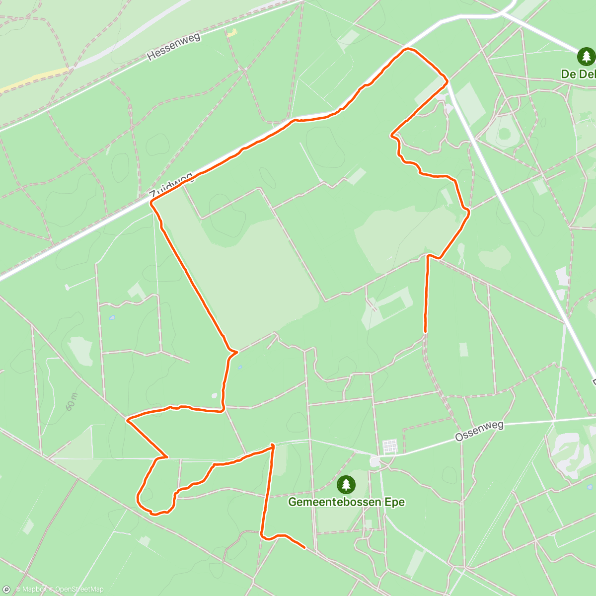 Map of the activity, Ossenstal rondje familie day