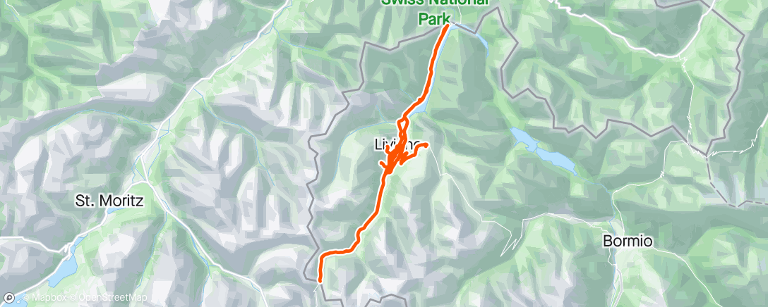 Map of the activity, Livigno 9 - 1:30 Digiuno + 2:30 ko tecnico