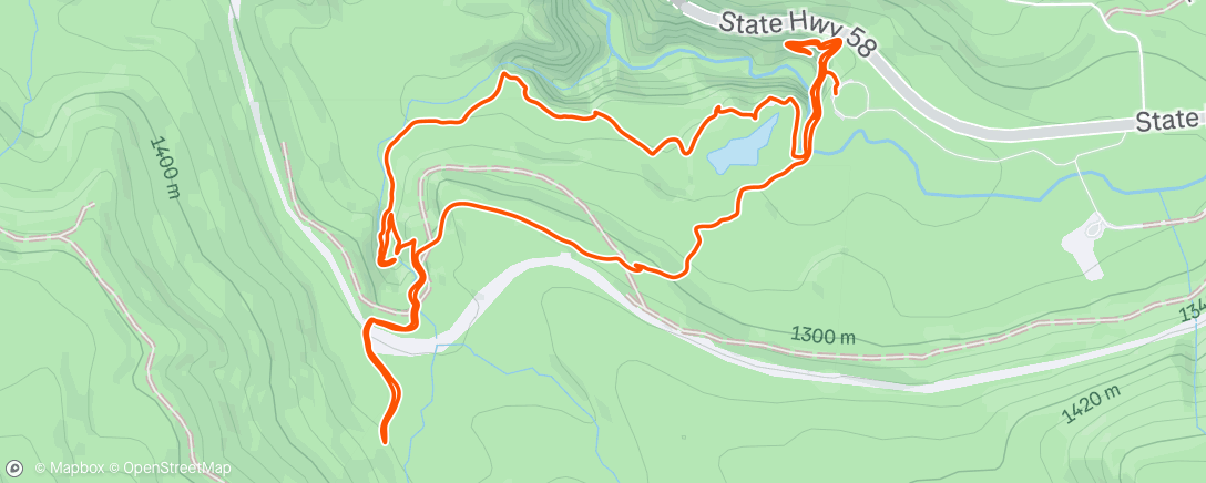 Map of the activity, Evening Hike