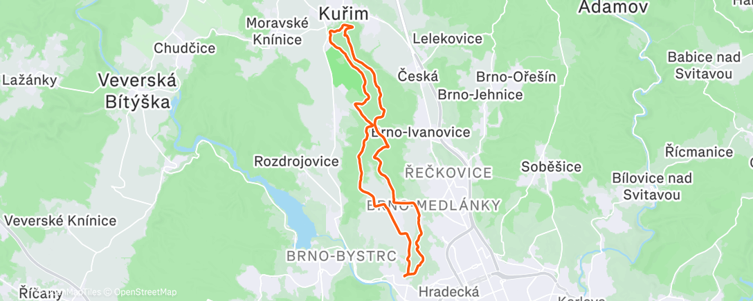 Map of the activity, Afternoon Run